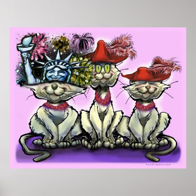 Cats in Funny Hats Poster (Front)
