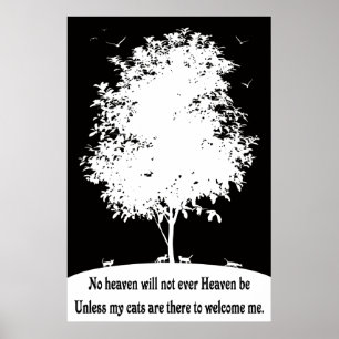 CATS IN HEAVEN - BLACK & WHITE POSTER