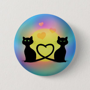 Cats In Love 6 Cm Round Badge