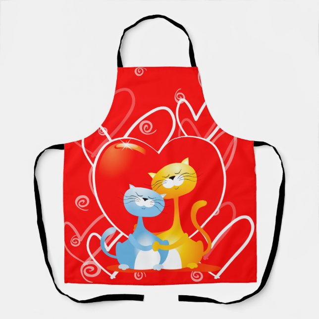 Cats in love, apron (Front)