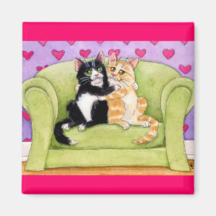 Cats in love cute magnet