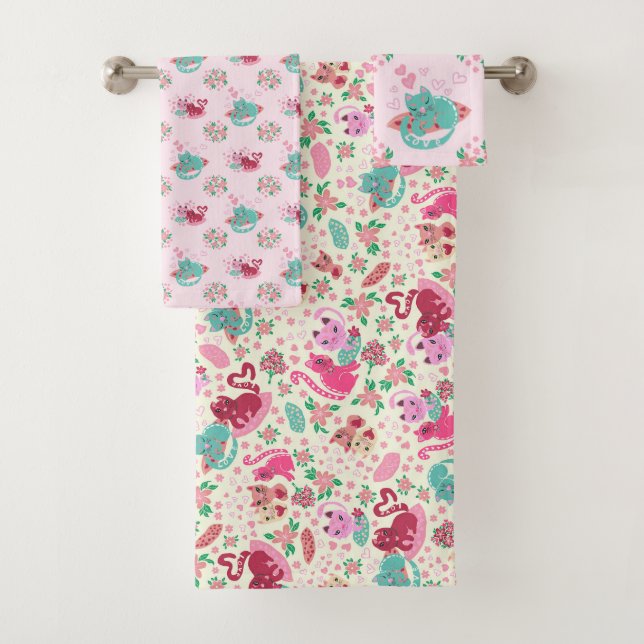 Cats in Love Cute Pets Towels (Insitu)