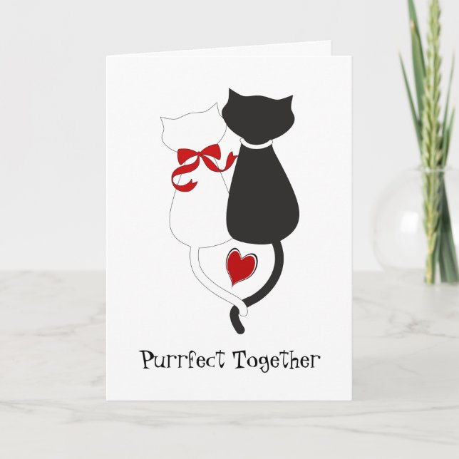 Cats in Love Cute Valentine's Day Holiday Card (Front)