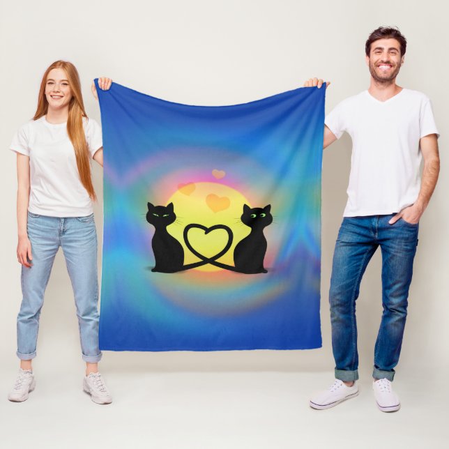 Cats in Love Fleece Blanket (In Situ)