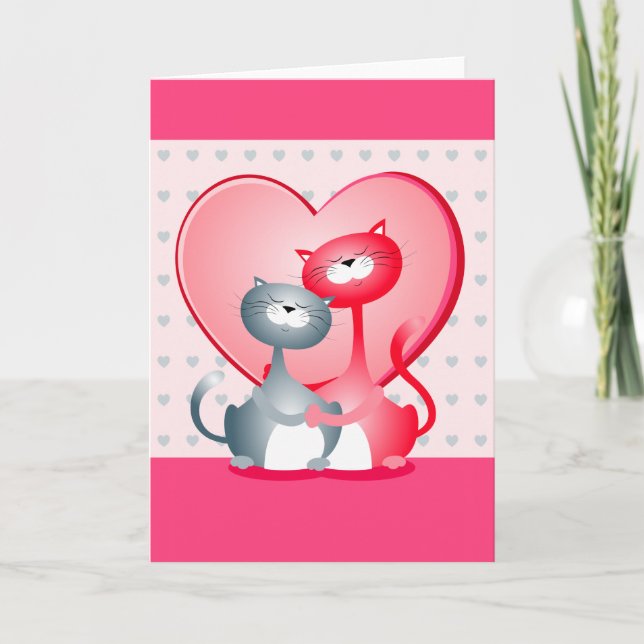 Cats in love, greeting card (Front)