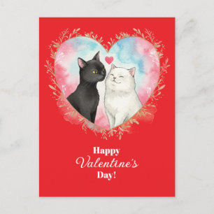 Cats in Love Happy Valentine's Day Postcard