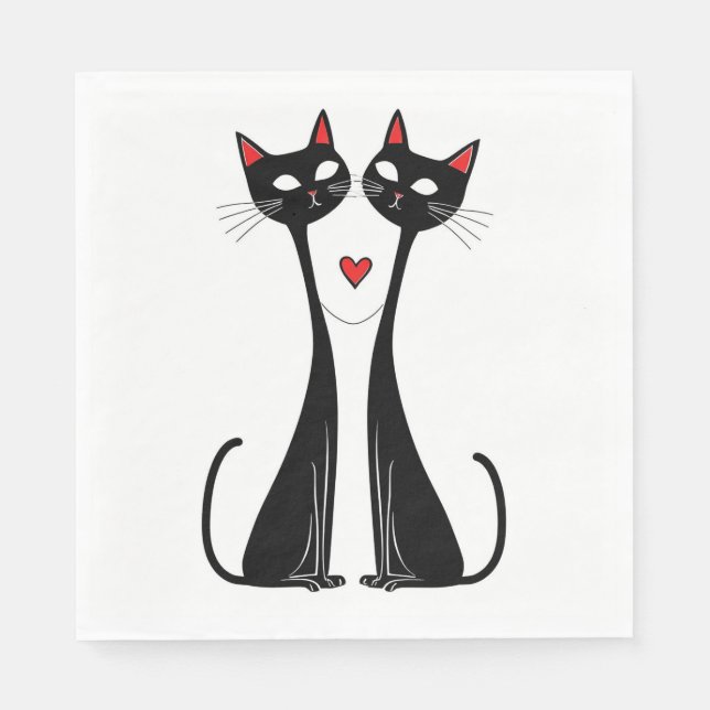 Cats in Love Napkin (Front)