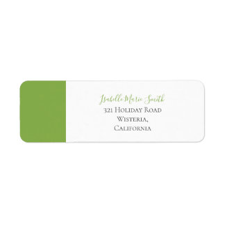 Cats In Love Plain Green & White Colour Wedding Return Address Label