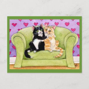 Cats in love postcard