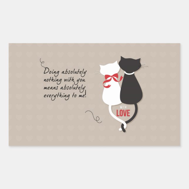 Cats in Love Rectangular Sticker (Front)