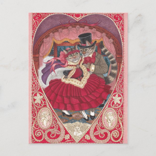 Cats in Love Valentine Postcard (Front)