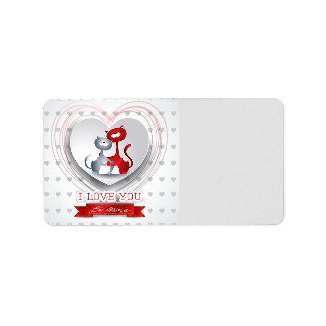 Cats in Love with Heart Label (Front)