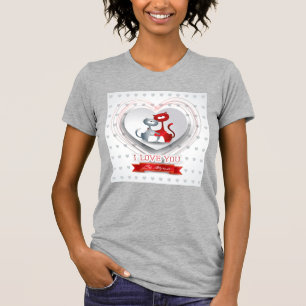 Cats in Love with Heart T-Shirt