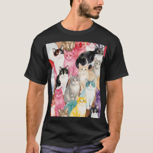 Cats in Multicolour T-Shirt