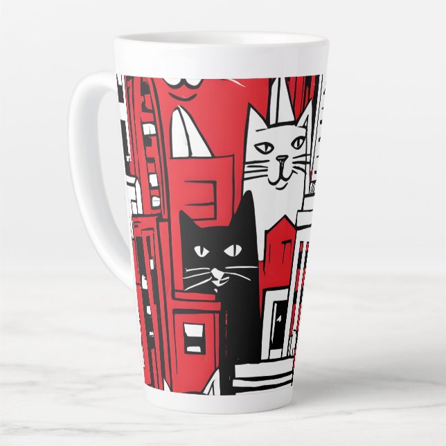 Cats in New York Latte Mug (Left Angle)