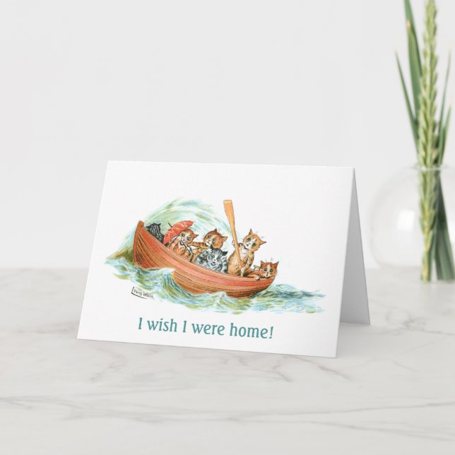 Cats in Row Boat  Card (Front)