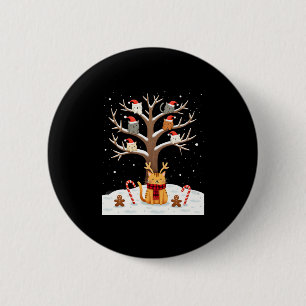 Cats In Snow Tree Winter Christmas Santa Hat X-mas 6 Cm Round Badge