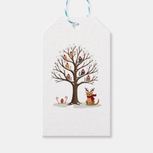 Cats In Snow Tree Winter Christmas Santa Hat X-mas Gift Tags