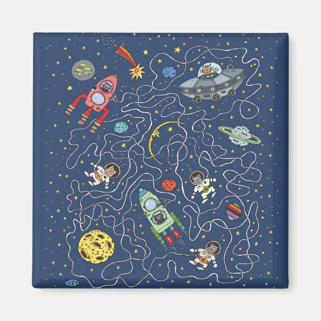 Cats in space magnet (Front)