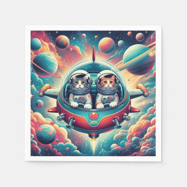 Cats in space napkins! napkin (Front)