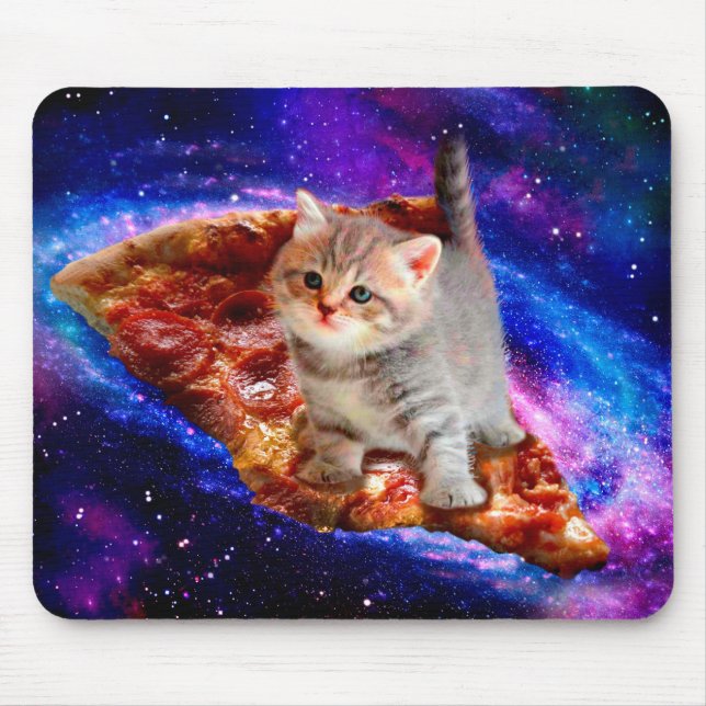 Cats in space pizza mouse pad (Front)