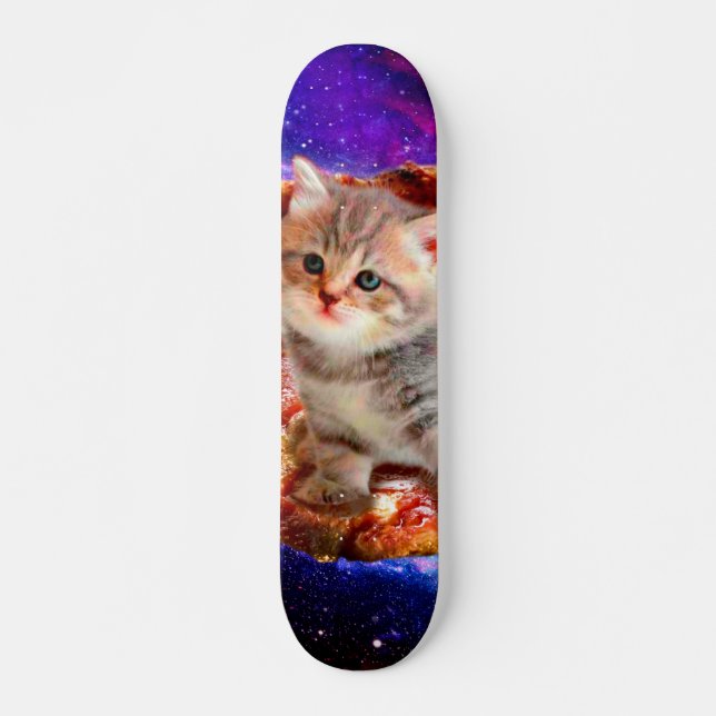 Cats in space pizza skateboard (Front)