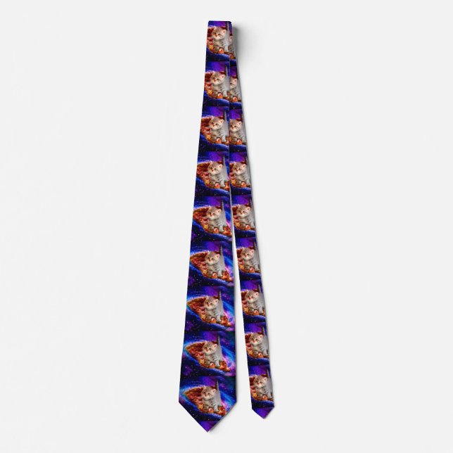 Cats in space pizza tie (Front)