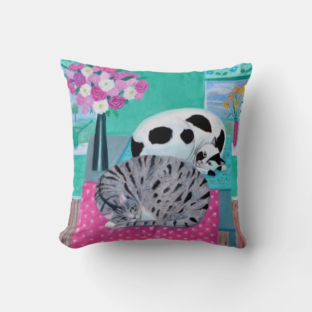 Cats in Spring Cushion (Front)