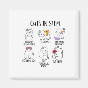 Cats In Stem Funny Science Meme Scientist Nerd Cat Magnet