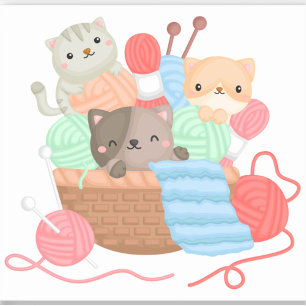 Cats In The Basket Sticker
