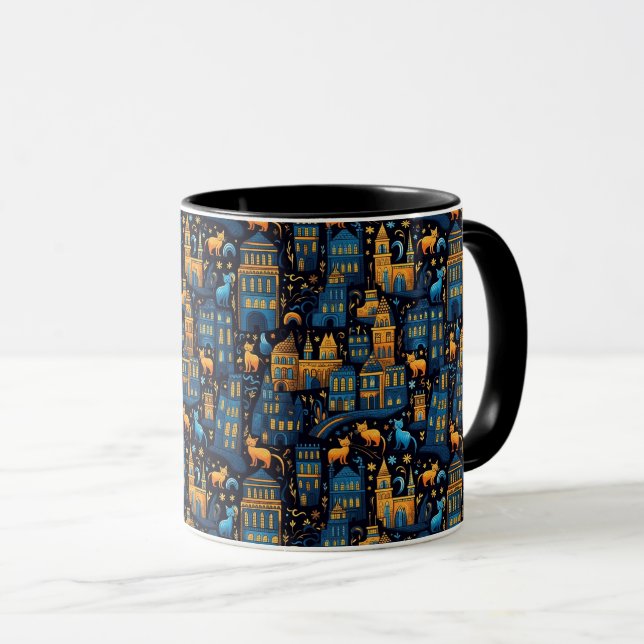 Cats In The City Ai Art Mug (Front Right)