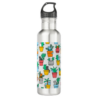 Cats in the flowerpots 710 ml water bottle