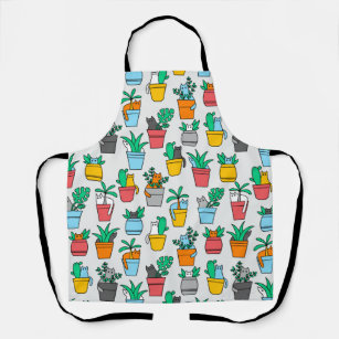 Cats in the flowerpots apron