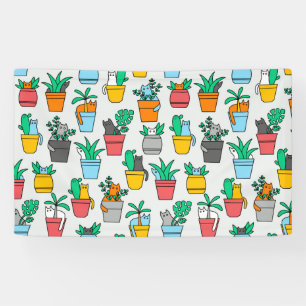 Cats in the flowerpots banner
