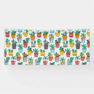 Cats in the flowerpots banner