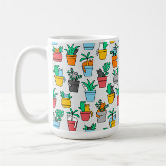 Cats in the flowerpots coffee mug