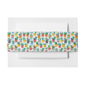 Cats in the flowerpots invitation belly band