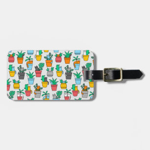 Cats in the flowerpots luggage tag
