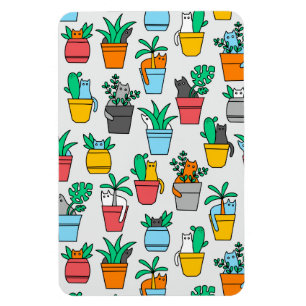 Cats in the flowerpots magnet