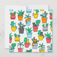 Cats in the flowerpots