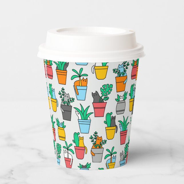 Cats in the flowerpots paper cups (Front)
