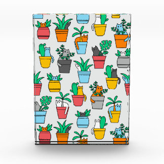 Cats in the flowerpots photo block