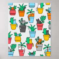 Cats in the flowerpots