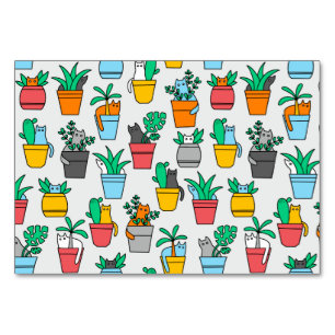 Cats in the flowerpots table number