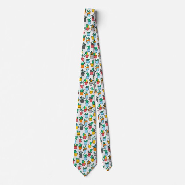 Cats in the flowerpots tie (Front)