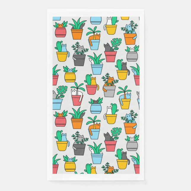 Cats in the flowerpotsv napkin (Front)