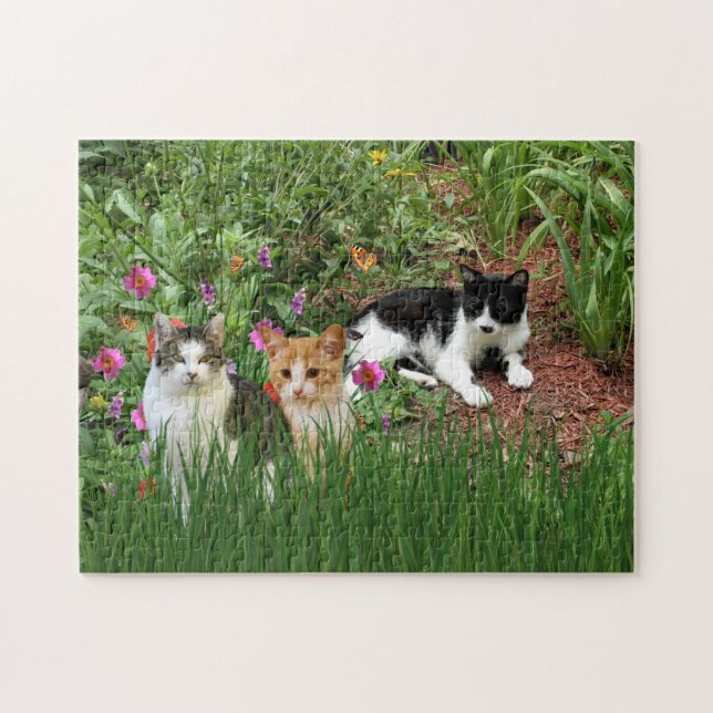 Cats in the Garden Jigsaw Puzzle (Horizontal)