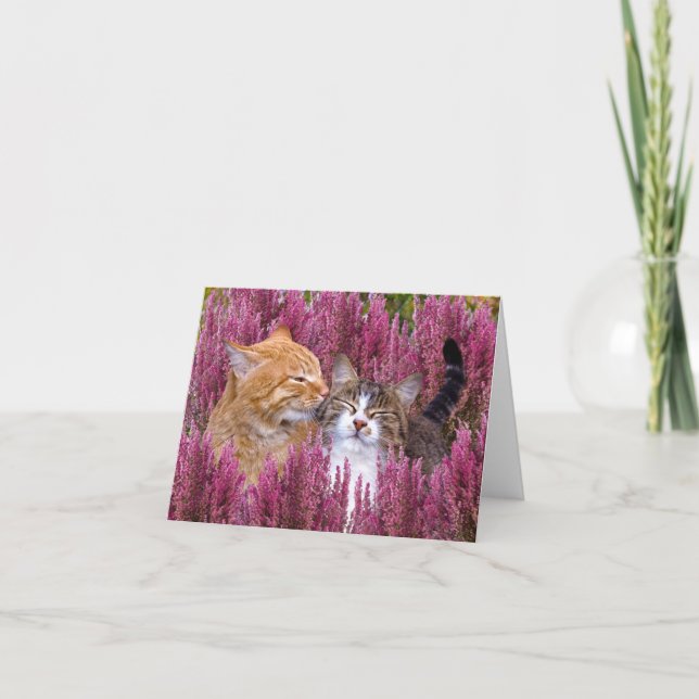 "Cats In The Heather" Note Card (Front)