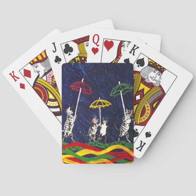 Cats in the Rain Playing Cards (Back)