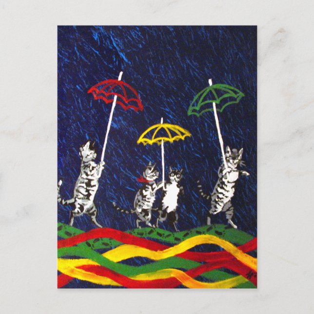 Cats in the Rain Postcard (Front)